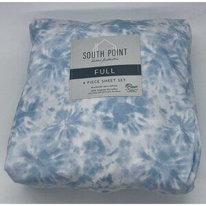 South Point Home Fashions Microfiber 4-piece Full Sheet Set Blue White